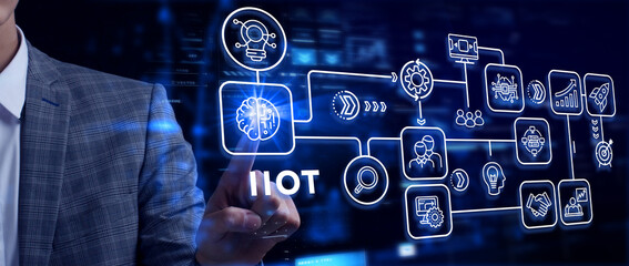 IIOT Industrial internet of things smart industry 4.0 technology concept.