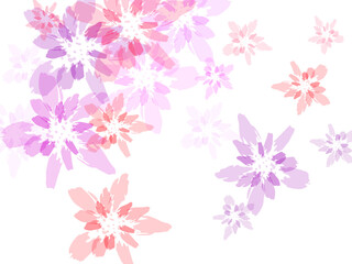 Spring flowers falling vector illustration. Japanese sakura petals spring confetti.