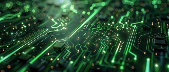 Obraz premium Abstract Green Circuit Board.