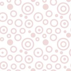 Seamless abstract geometric pattern. Pink, white. Brush strokes texture circles, dots. Digital texture. Illustration. Design for textile fabrics, wrapping paper, background, wallpaper, cover.