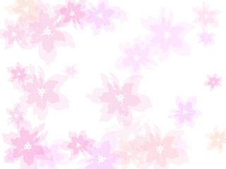 Wedding celebration decor. Blossom elements flying. Soft peach or chinese cherry blossom petals.