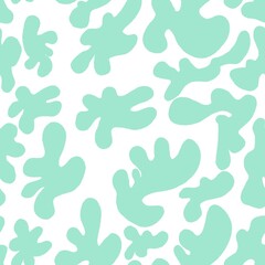 Seamless abstract geometric pattern. Neon green, white. Illustration. Shapes. Brush strokes. Design for textile fabrics, wrapping paper, background, wallpaper, cover.