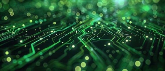 Abstract Green Circuit Board Background.