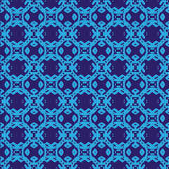  Modern marine blue fabric design textile swatch ladies dress all over print. Hand drawn seamless abstract pattern from tiles.
