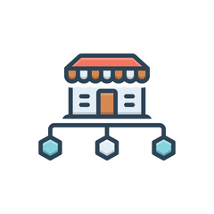 Color illustration icon for distribution