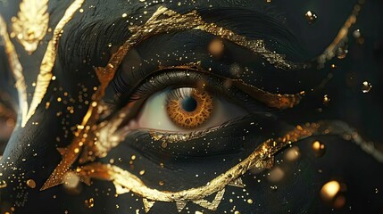  "Gold and Black Third Eye: High-Resolution Symbolic Illustration with Spiritual and Mystical Elements"