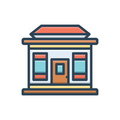 Color illustration icon for post office