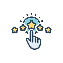 Color illustration icon for rate