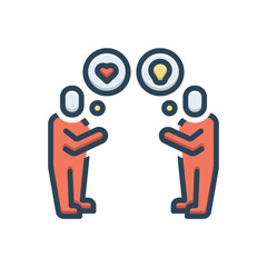 Color illustration icon for opinion