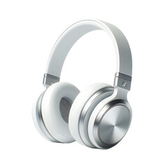 White headphones isolated on transparent background