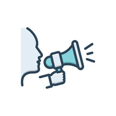 Color illustration icon for announce