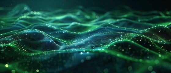 Abstract Green Waves Background.