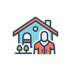 Color illustration icon for broker