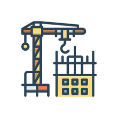 Color illustration icon for construction