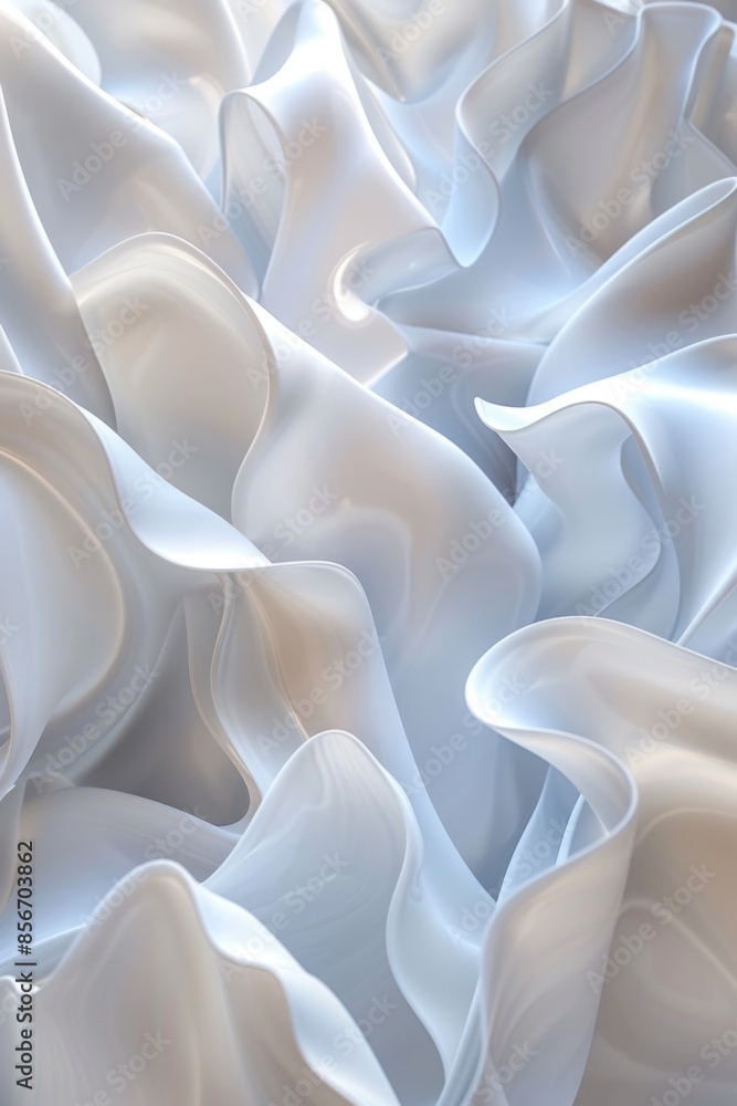 Poster close up view of a piece of white fabric with textured weave, suitable for use in still life photogr