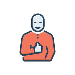 Color illustration icon for positive body language