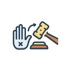 Color illustration icon for withhold judegement