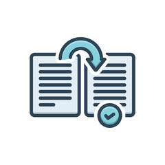 Color illustration icon for summarize