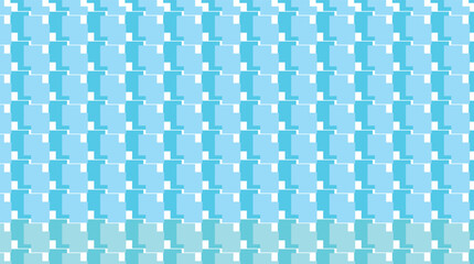 Blue geometric columns form an overall cartoonish and positive background.