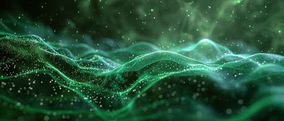 Abstract Green Wave with Bokeh.