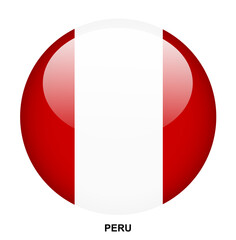 PERU flag button on white background