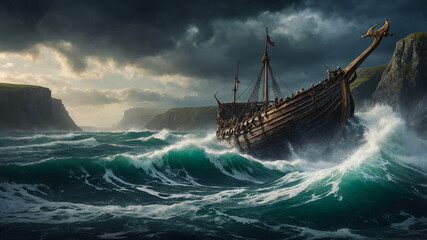 The arrival of the Vikings in England in ancient times.