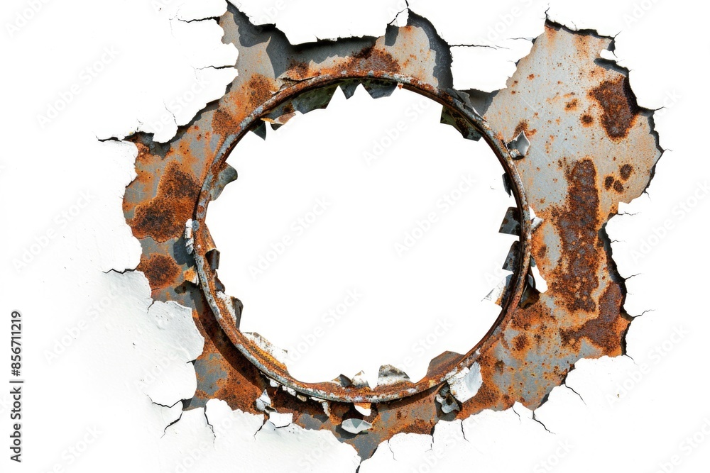 Aufkleber a hole in a wall with another hole inside, suitable for various contexts such as architecture, const
