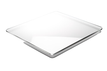 A Square of Glass, Perfectly Polished and Glimmering in the Light on a Clear PNG or White Background.