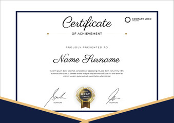Modern certificate template flat design, Professional creative award certificate template