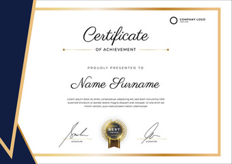 Simple abstract geometric certificate template, Elegant certificate of achievement template
