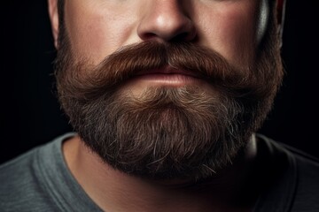 Obraz premium Trendy crisp beard and mustache on a deep charcoal grey background