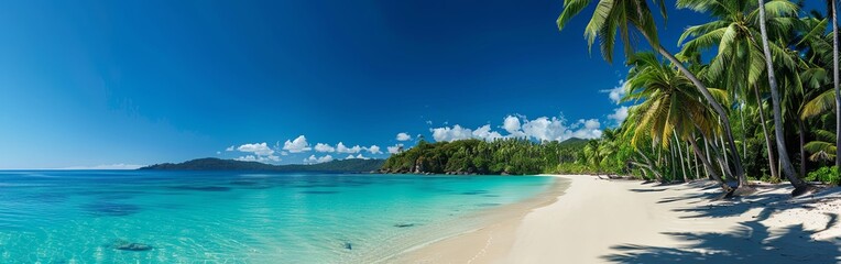 Obraz premium Vibrant Tropical Beach Panorama