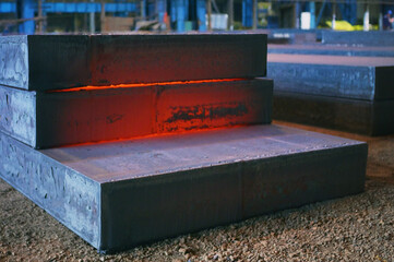 Hot steel plate or slabs in plant
