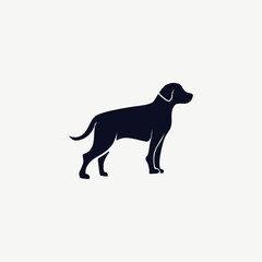 Minimalist Dog Silhouette Logo Vector Illustration