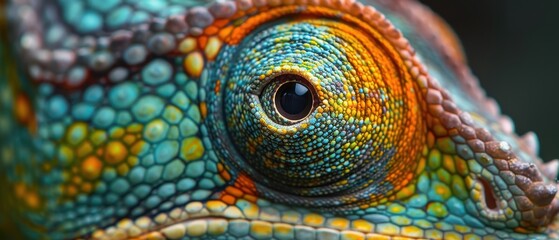 Fototapeta premium Chameleon Eye Close-up.