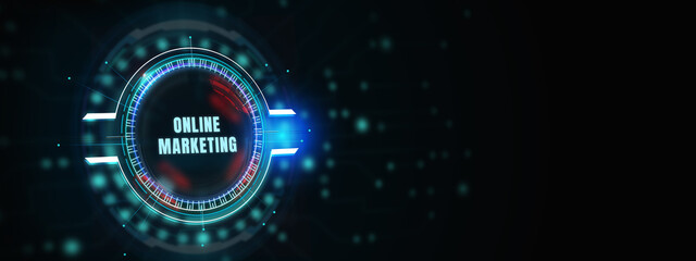 Digital Marketing Technology Solution for Online Business Concept. Business, Technology, Internet and network concept. 3d illustration