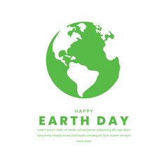 Earth day on white background flat design illustration