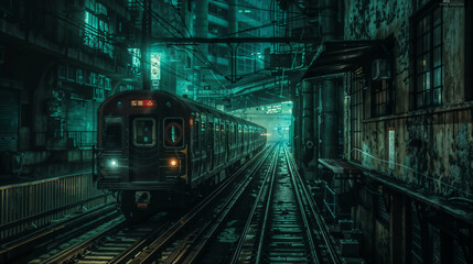 Fototapeta premium commuter train at metro railway station
