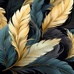 seamless background with feathers
