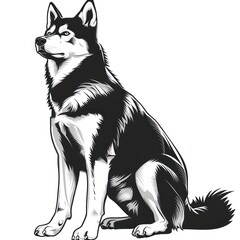 Obraz premium Siberian Husky Color Peeking Dogs. Color image of a dogs head isolated on a white background. Dog portrait, Vector illustration