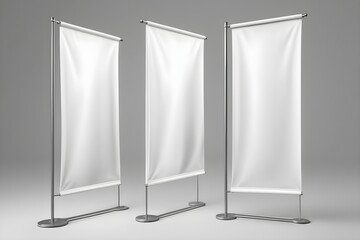 Blank vertical roll-up banner mockup