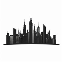 Fototapeta premium Vector city buildings silhouette icons