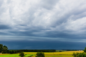 Stormy sky in spring with beautiful clouds