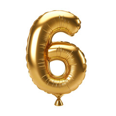 gold balloon number 6