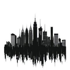 Obraz premium Vector city buildings silhouette icons