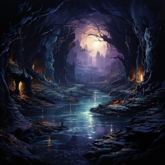 background with water and rocks