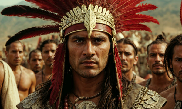 Inca warrior in the peruvian Andes