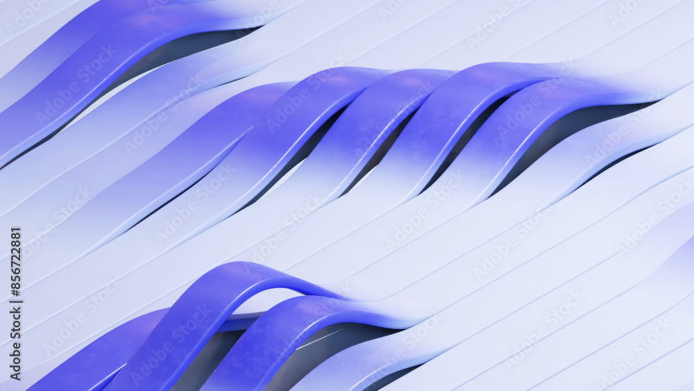 Aufkleber  3d rendering of abstract gradient blue waves background