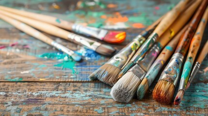 Fototapeta premium A collection of artist paintbrushes