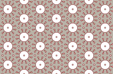 A pattern of white with red borders on a gray background